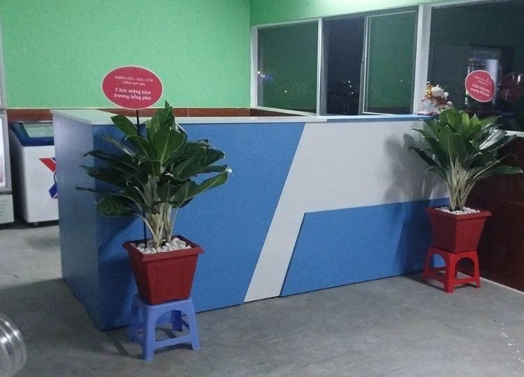 Quầy tiếp tân khách sạn Quầy lễ tân đẹp hiện đại MS 2984 - bề mặt hoàn thiện