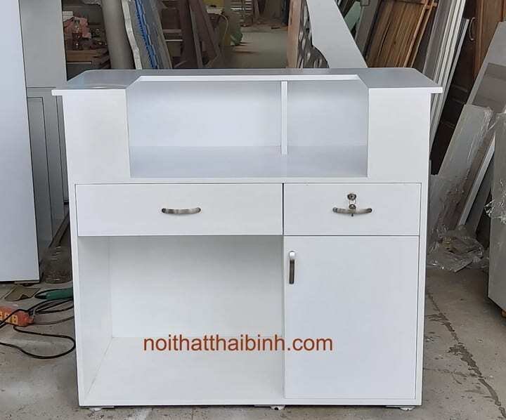 Quầy tính tiền 1m MS 1173 - chi tiết vân gỗ tự nhiên