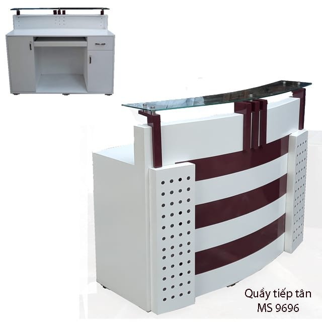 Quầy tiếp tân đẹp hiện đại MS 9696 - bề mặt hoàn thiện