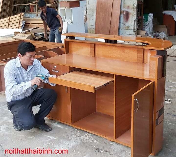 Quầy tiếp tân MS 9985 - góc nghiêng