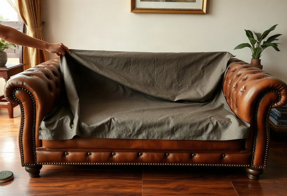 Sử dụng chất liệu bảo vệ cho sofa da