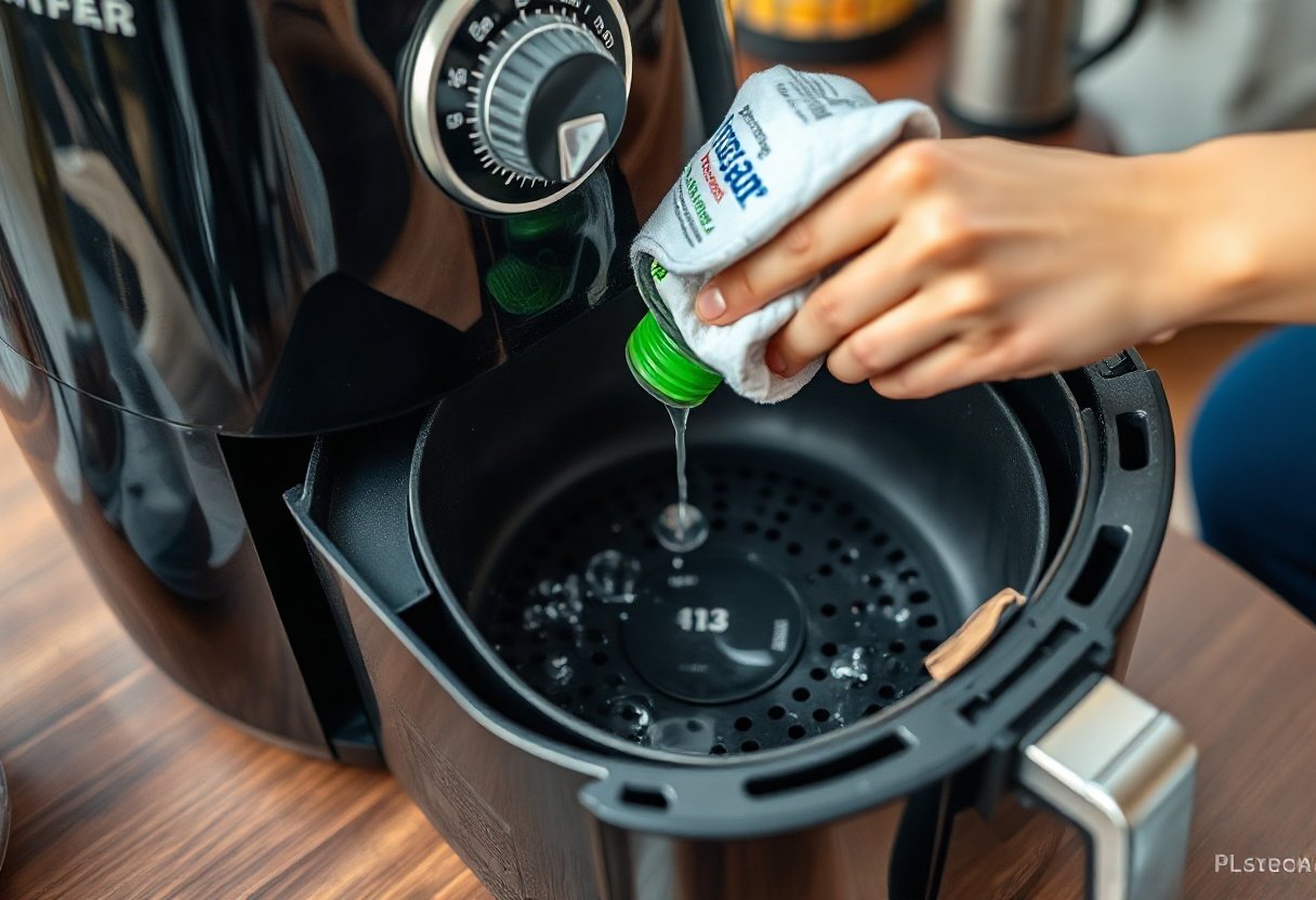 Sử dụng giấm để khử mùi nồi chiên