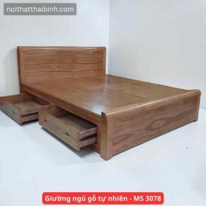 Giường Ngủ Gỗ Tự Nhiên Cao Cấp Có Ngăn Kéo
