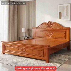 Giường ngủ gỗ xoan đào tự nhiên cao cấp