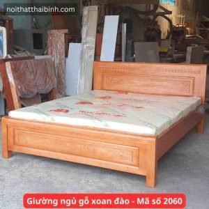 Giường Ngủ Gỗ Xoan Đào Tự Nhiên