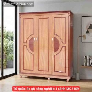 Tủ quần áo gỗ công nghiệp 3 cánh