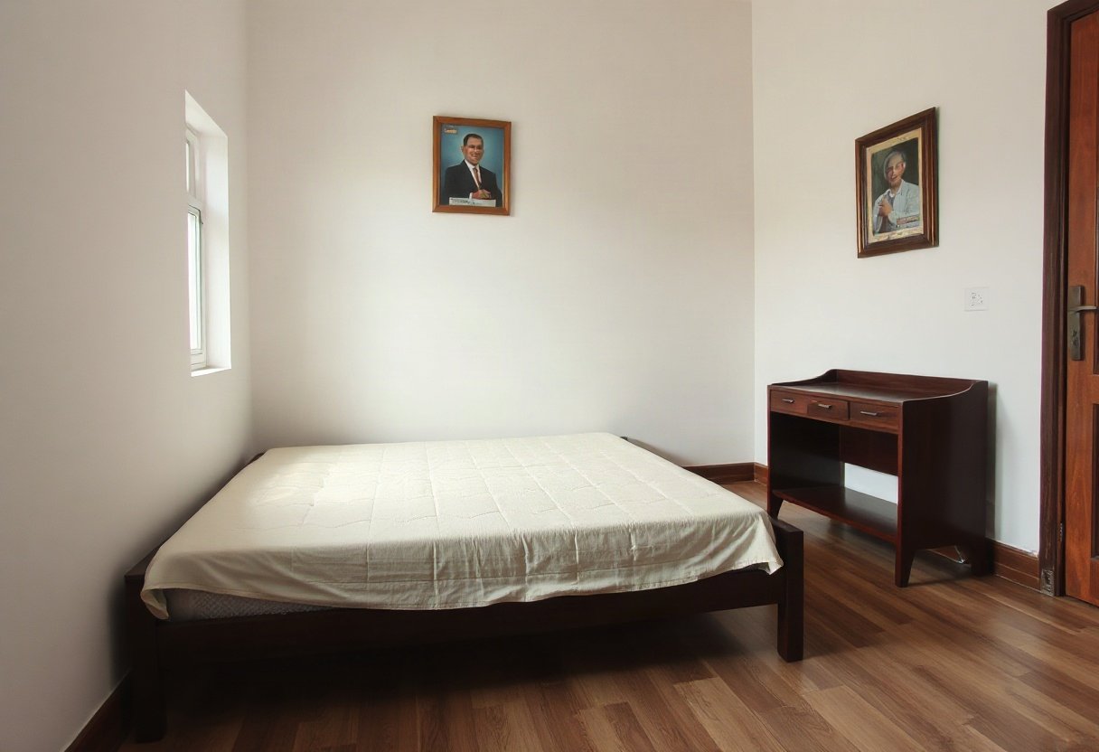 Tránh đặt giường sát tường không tốt