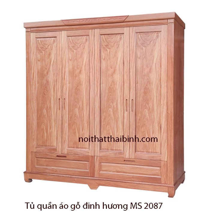 Tủ áo gỗ tự nhiên vân đinh hương MS 2087