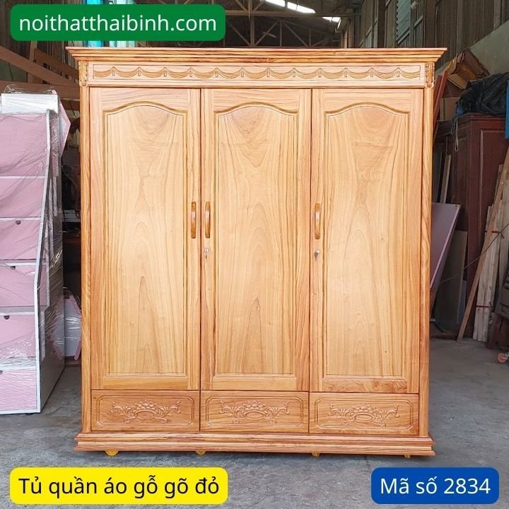 Giá tủ áo gỗ gõ đỏ