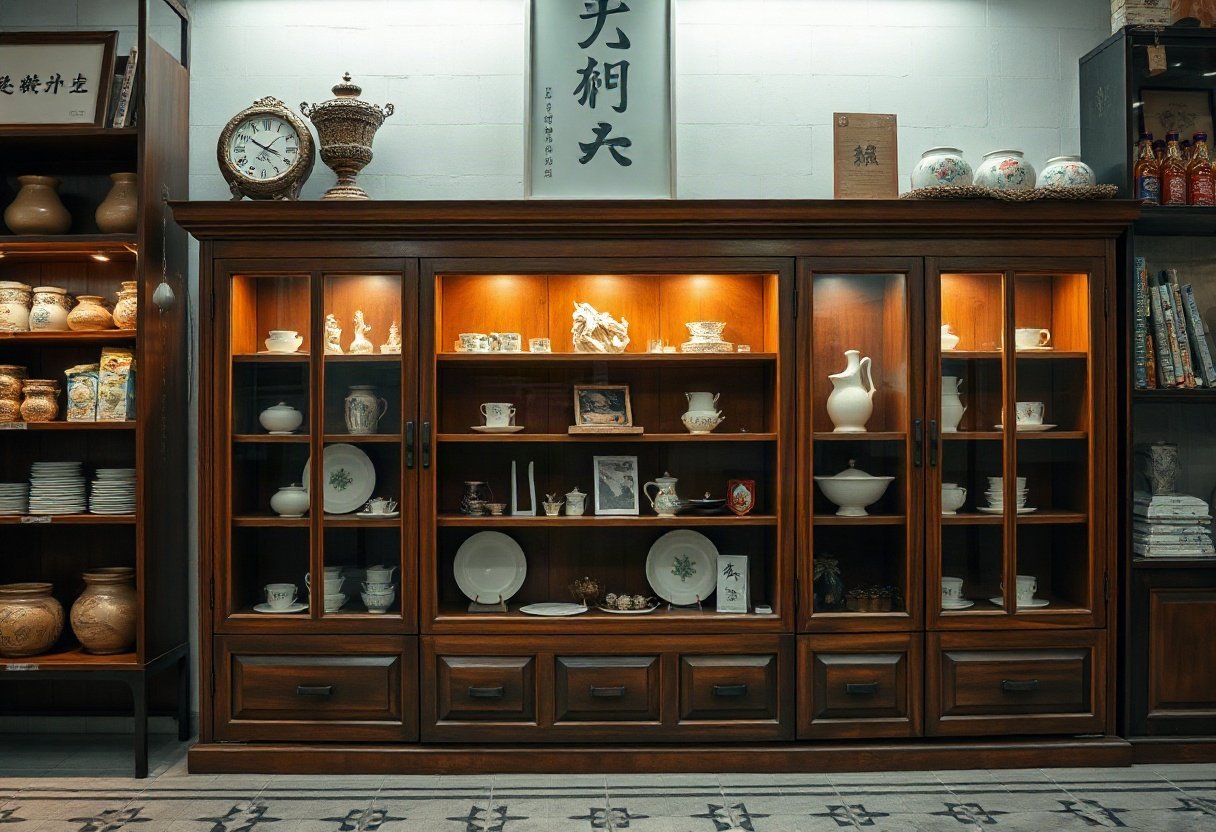 Tiện ích tủ bày hàng gỗ cho cửa hàng - Đồ Gỗ Thái Bình TPHCM