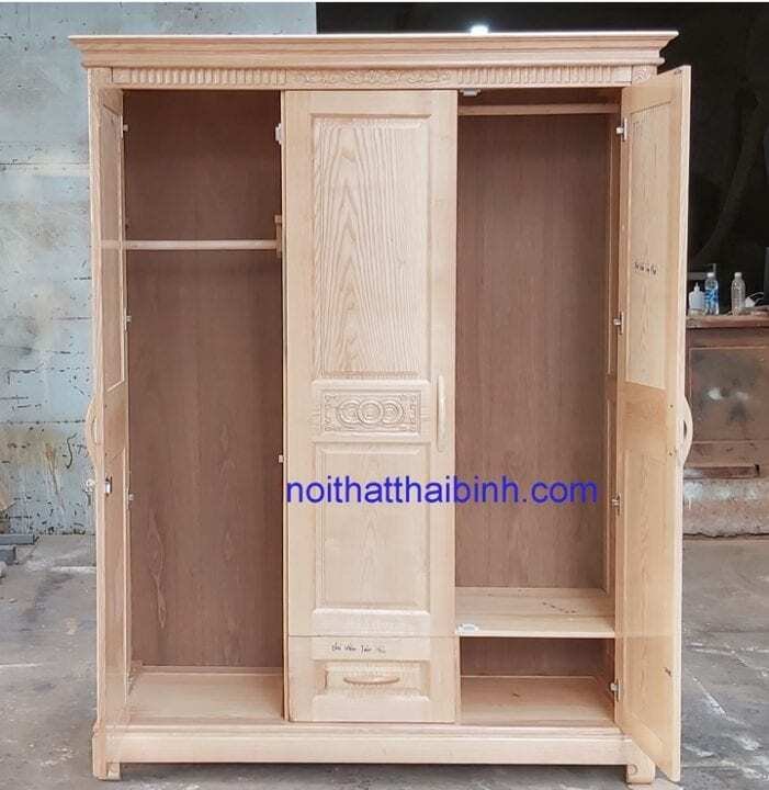Tủ đựng quần áo gỗ sồi tự nhiên