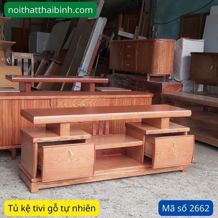 Tủ kệ tivi gỗ MS 2662 - chi tiết vân gỗ tự nhiên