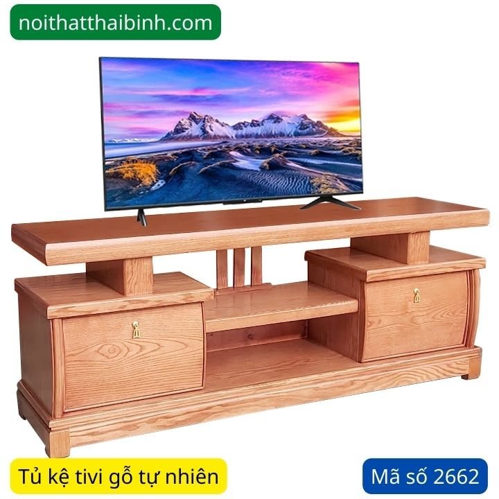 Tủ kệ tivi gỗ MS 2662 - kỹ thuật đóng mộng chắc chắn