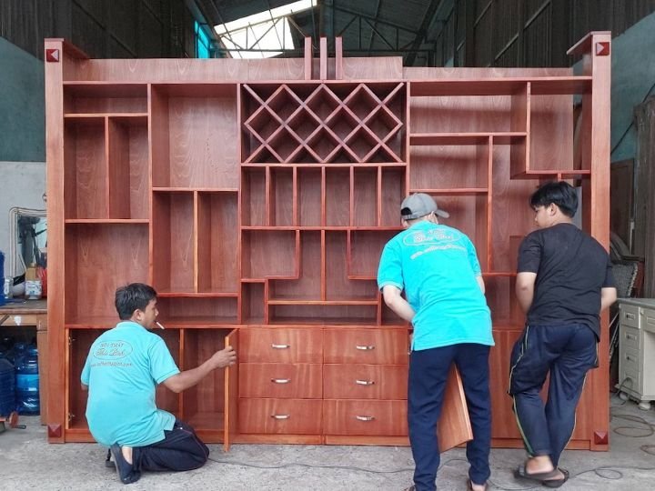 Tủ trang trí phòng khách gỗ