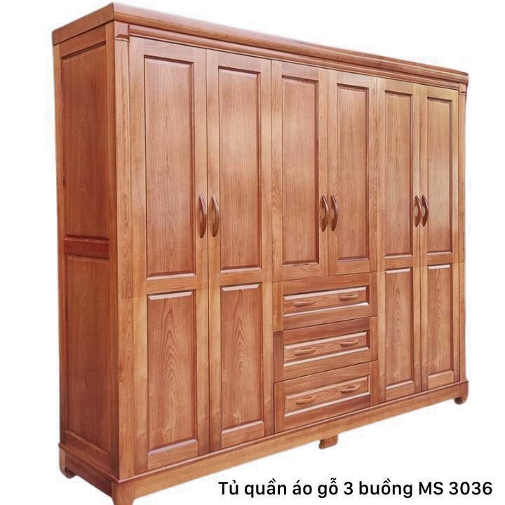 Tủ quần áo 3 buồng gỗ xoan đào Tủ quần áo 3 buồng gỗ xoan đào