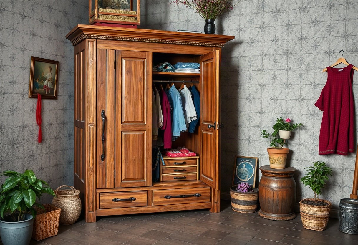 Tủ quần áo hướng Tây Bắc với thiết kế chắc chắn