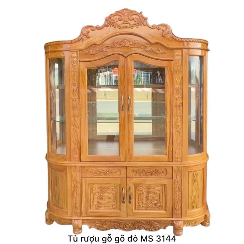 Mẫu tủ rượu đẹp gỗ gõ đỏ Mẫu tủ rượu đẹp gỗ gõ đỏ