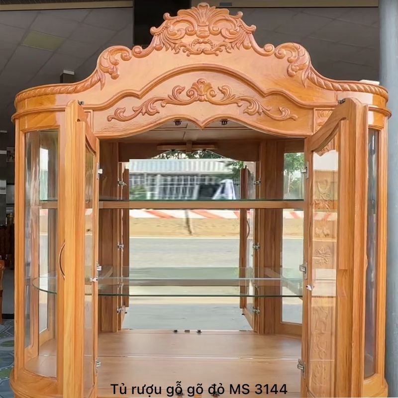 Mẫu tủ rượu đẹp gỗ gõ đỏ Mẫu tủ rượu đẹp gỗ gõ đỏ