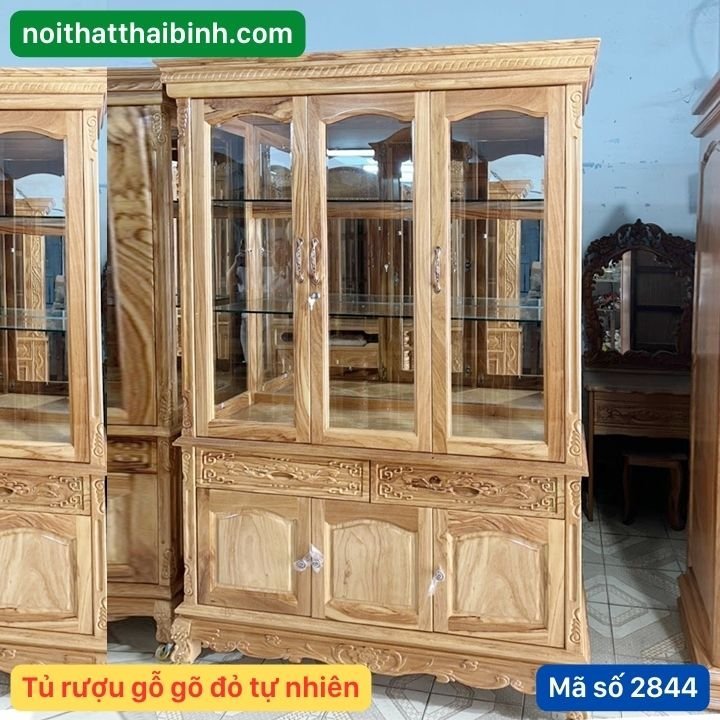 Tủ rượu gỗ gõ đỏ
