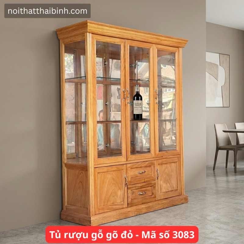 Tủ rượu gỗ gõ đỏ