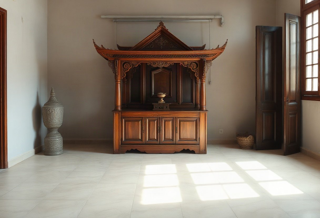 Tủ thờ đặt đúng phong thủy trong phòng thờ