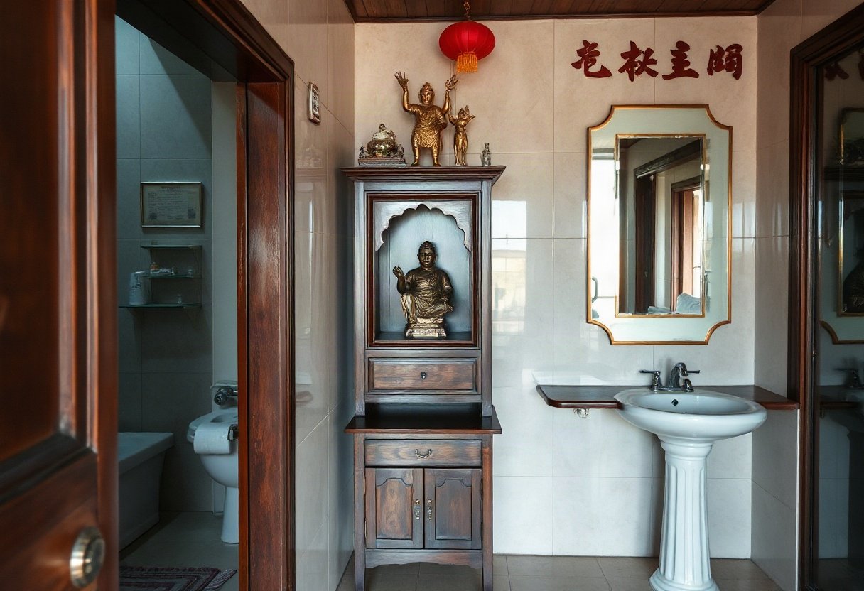 Tủ thờ gần nhà vệ sinh