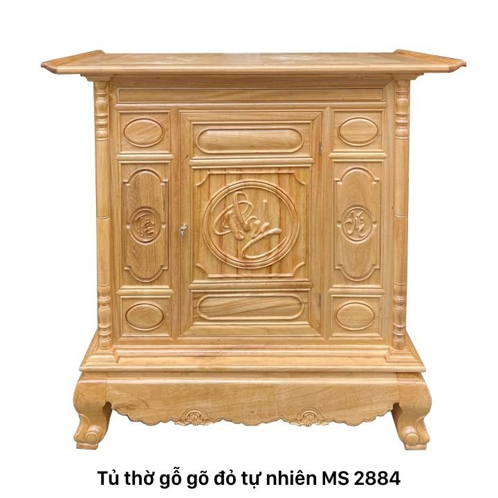 Tủ thờ gỗ gõ đỏ chạm chữ MS 2884 | GIAO HỎA TỐC TPHCM