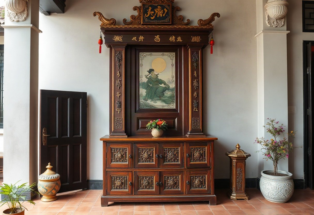 6 đại kỵ phong thủy tủ thờ đối diện cửa ra vào nhà