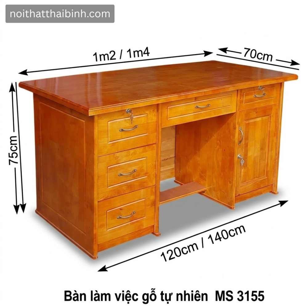 Bàn làm việc gỗ cao su