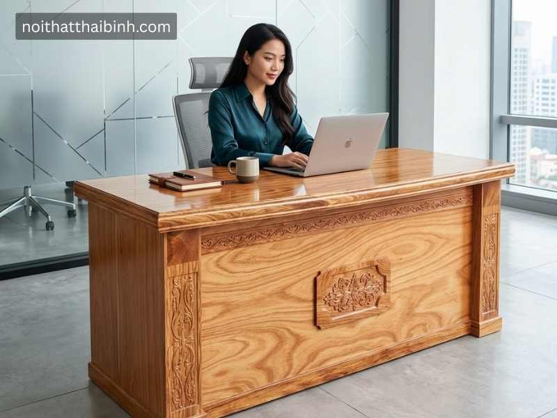 Bàn Làm Việc Gỗ Gõ Đỏ Hợp Tuổi Giám Đốc