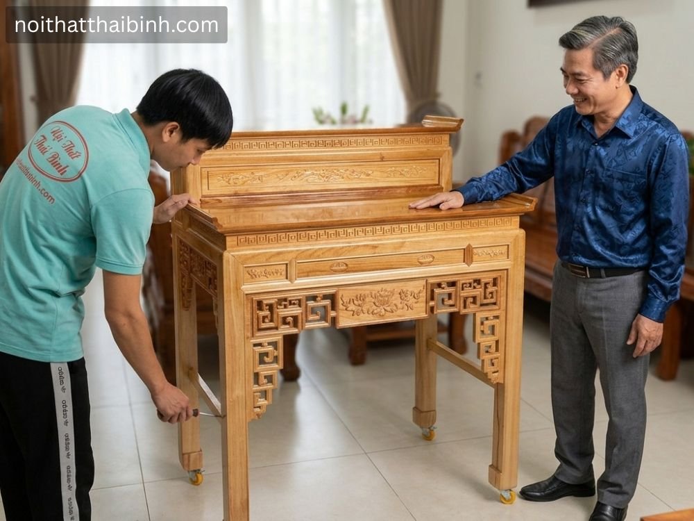 Bàn thờ 2 tầng tại nhà Anh Tuấn (Quận 7, TPHCM)