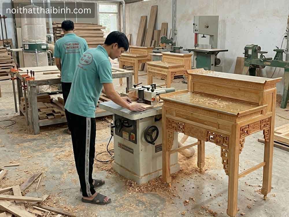 Bàn thờ 2 tầng tại xưởng mộc đồ gỗ Thái Bình