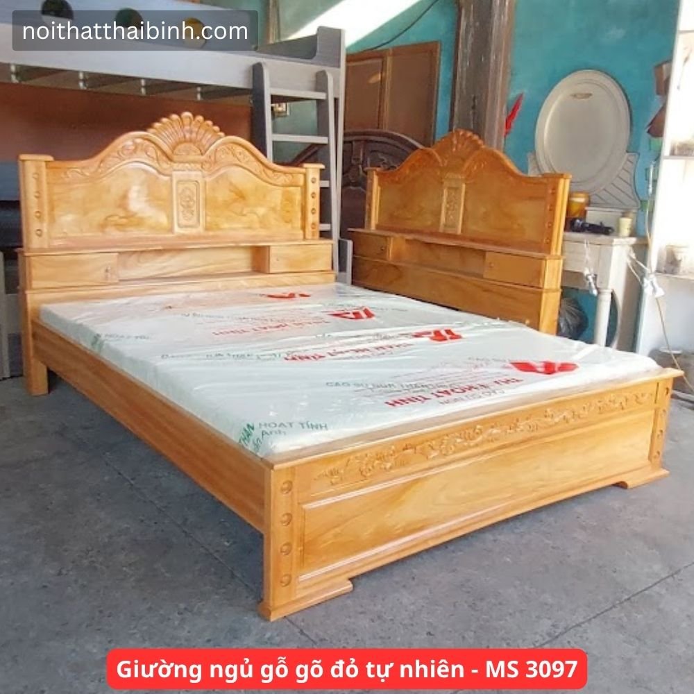Giường gỗ gõ đỏ cao cấp TPHCM