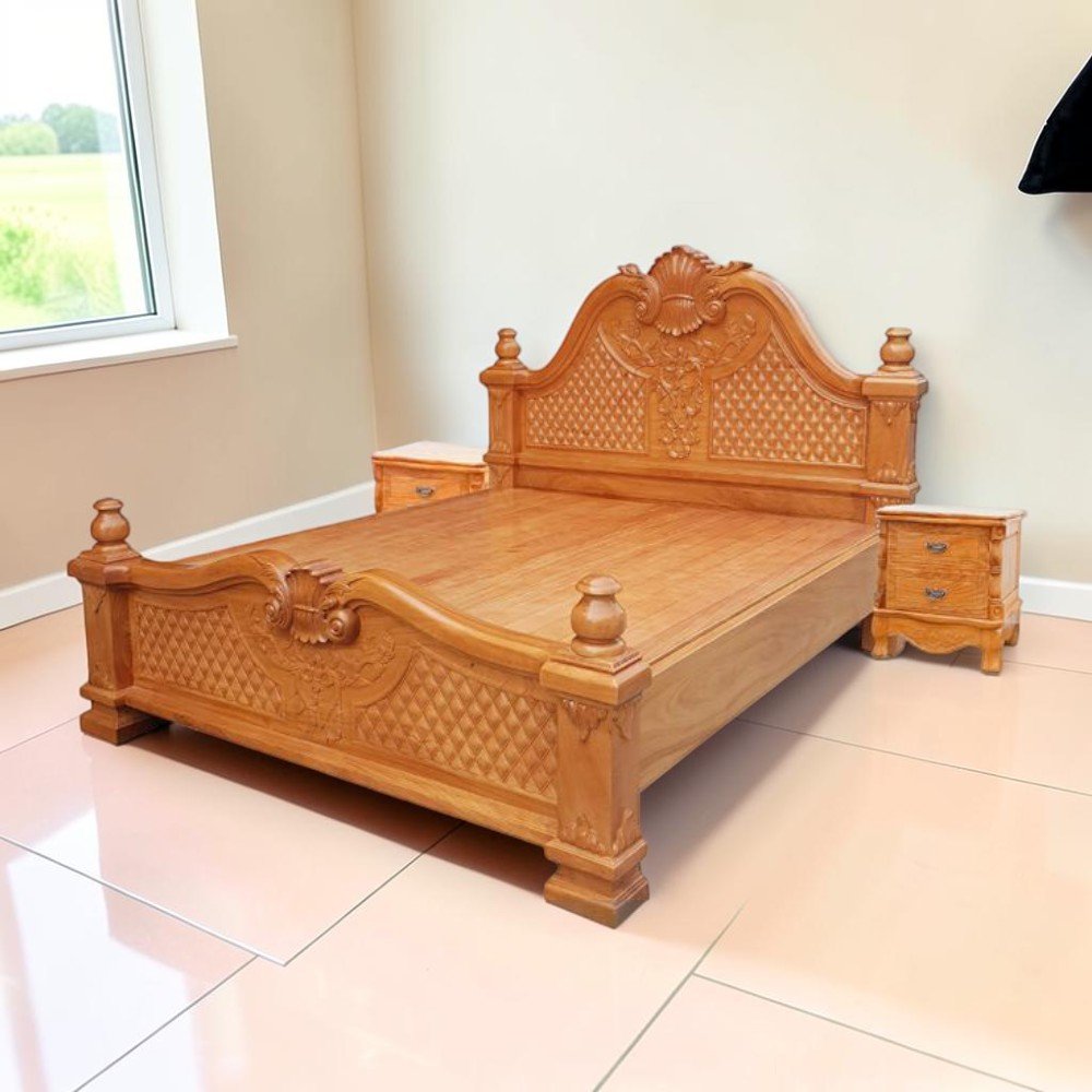 Giường Ngủ Gỗ gõ đỏ tự nhiên