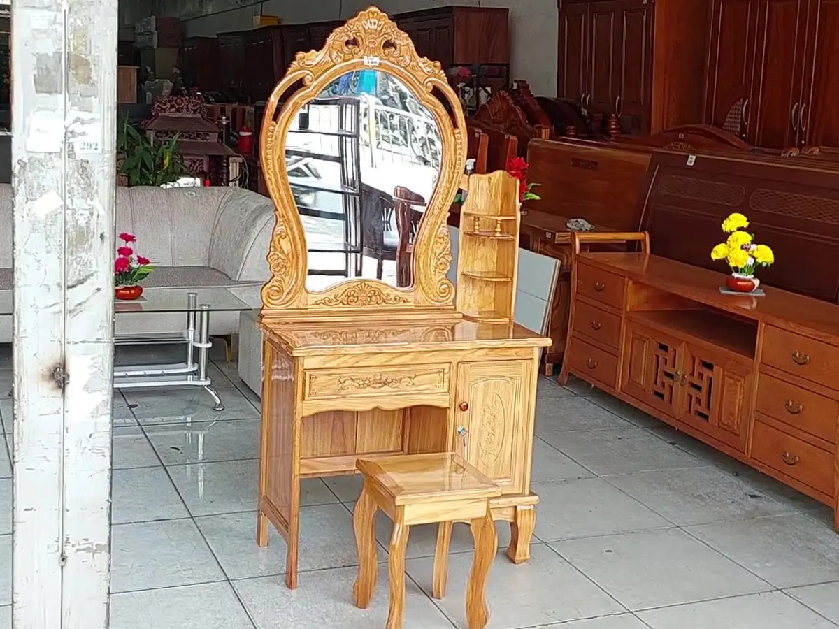 Bàn Trang Điểm Gỗ Tự Nhiên Cao Cấp Mã 2998 Giá Tốt