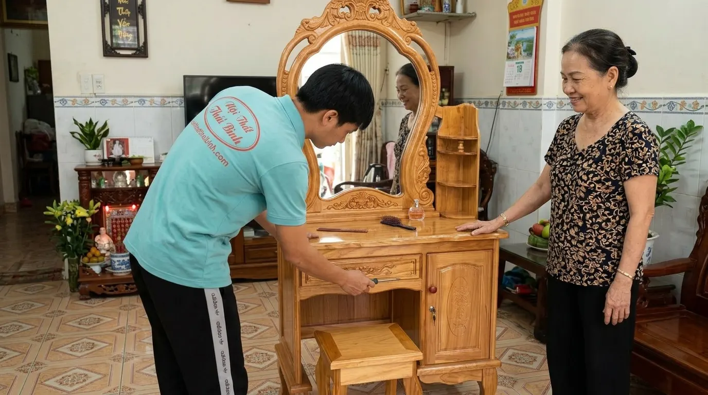 Bàn Trang Điểm Gỗ Tự Nhiên Cao Cấp Mã 2998 Giá Tốt
