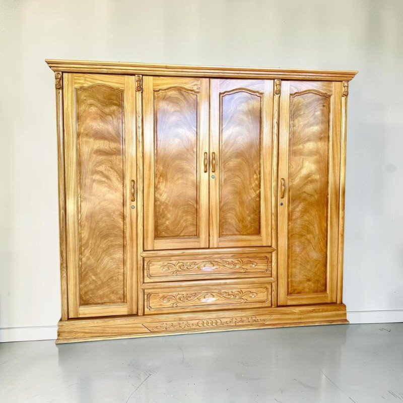Tủ áo gỗ gõ đỏ 4 cánh (2)