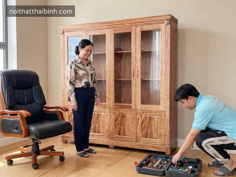 Tủ hồ sơ gỗ tự nhiên cao cấp  Chị Hương, Quận 4, TPHCM