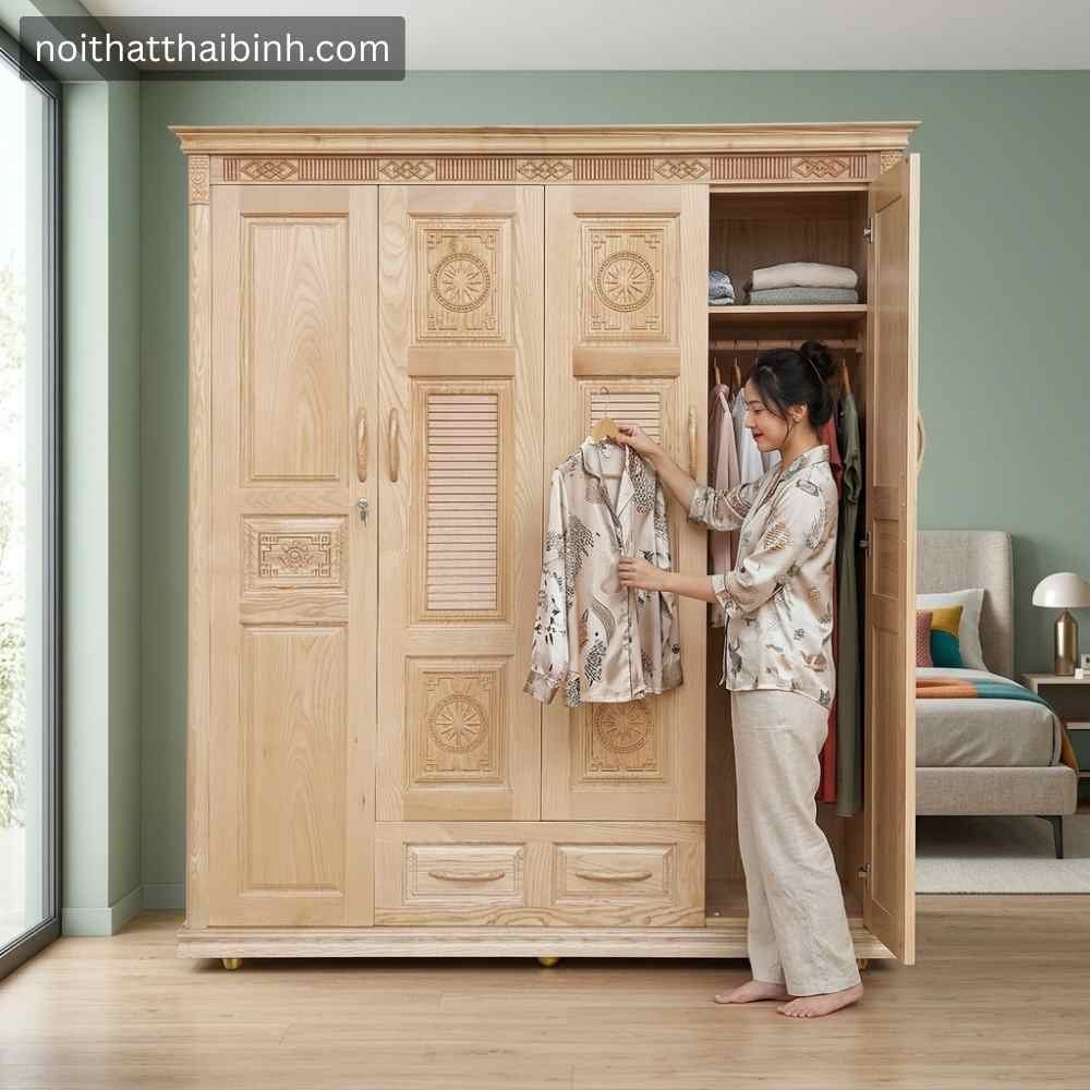 Tủ quần áo gỗ sôi