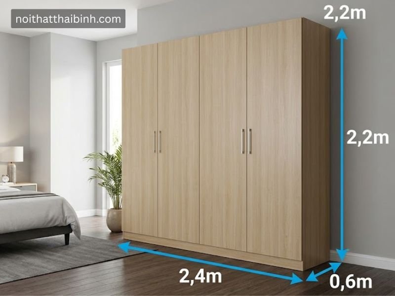 Kích thước tủ áo tiêu chuẩn cho phòng ngủ master