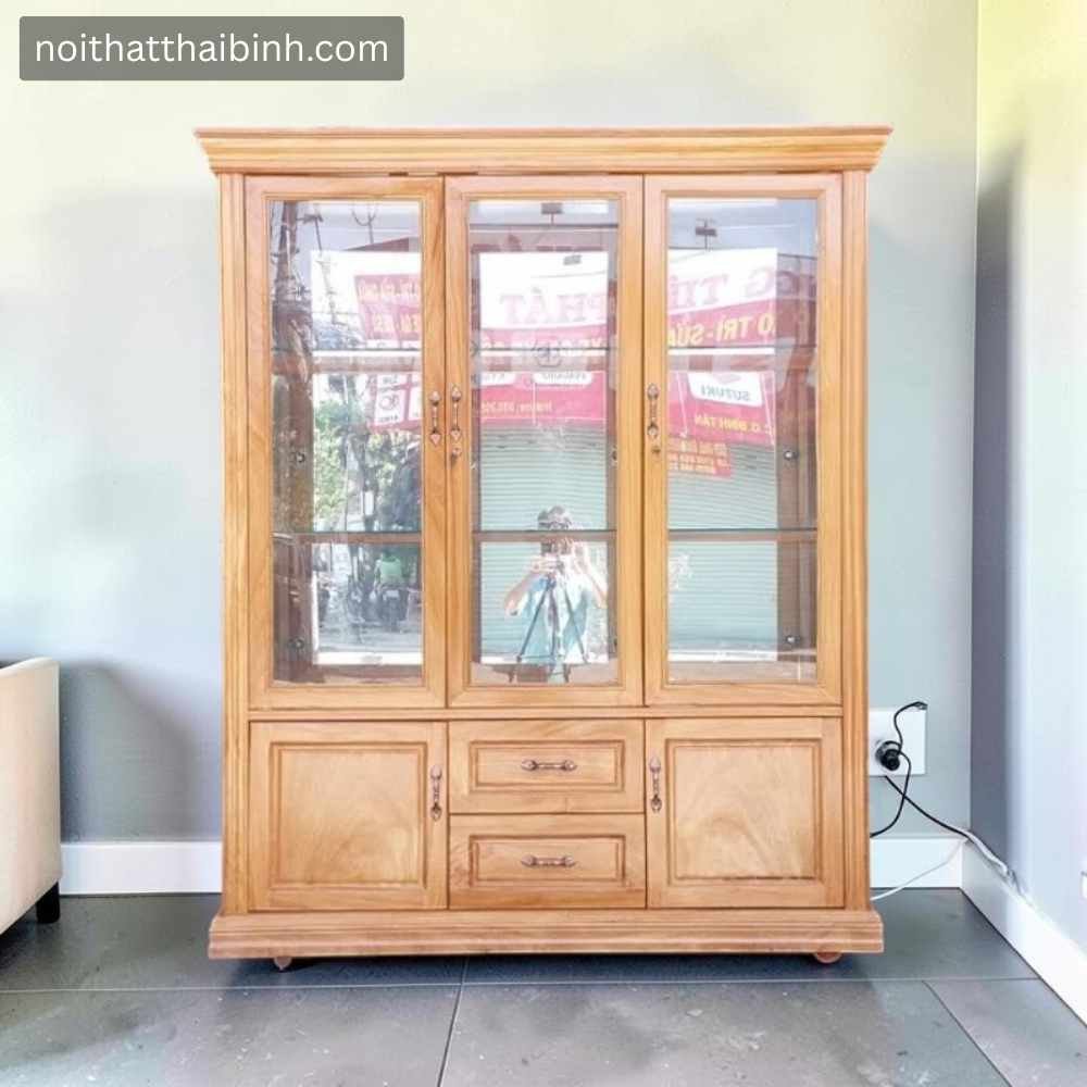Tủ rượu gỗ gõ đỏ 1m4 tự nhiên cao cấp Đồ Gỗ Thái Bình