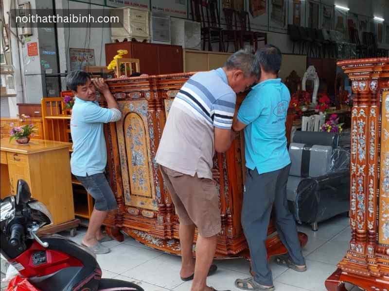 Tủ Thờ Cẩn Xà Cừ Gỗ Căm Xe Gõ 11 Trụ