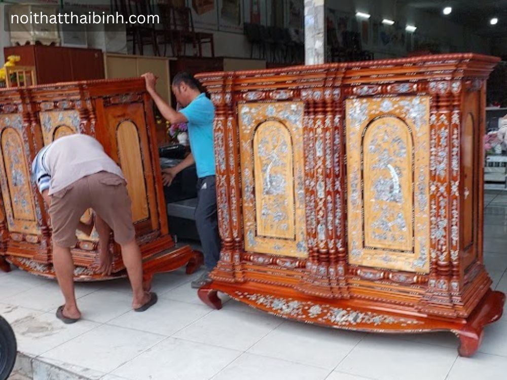 Tủ thờ gỗ 9 trụ